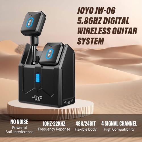Detalle 2 de JOYO JW-06 5.8GHz Wireless Guitar System with Charging Case and 4 Channels