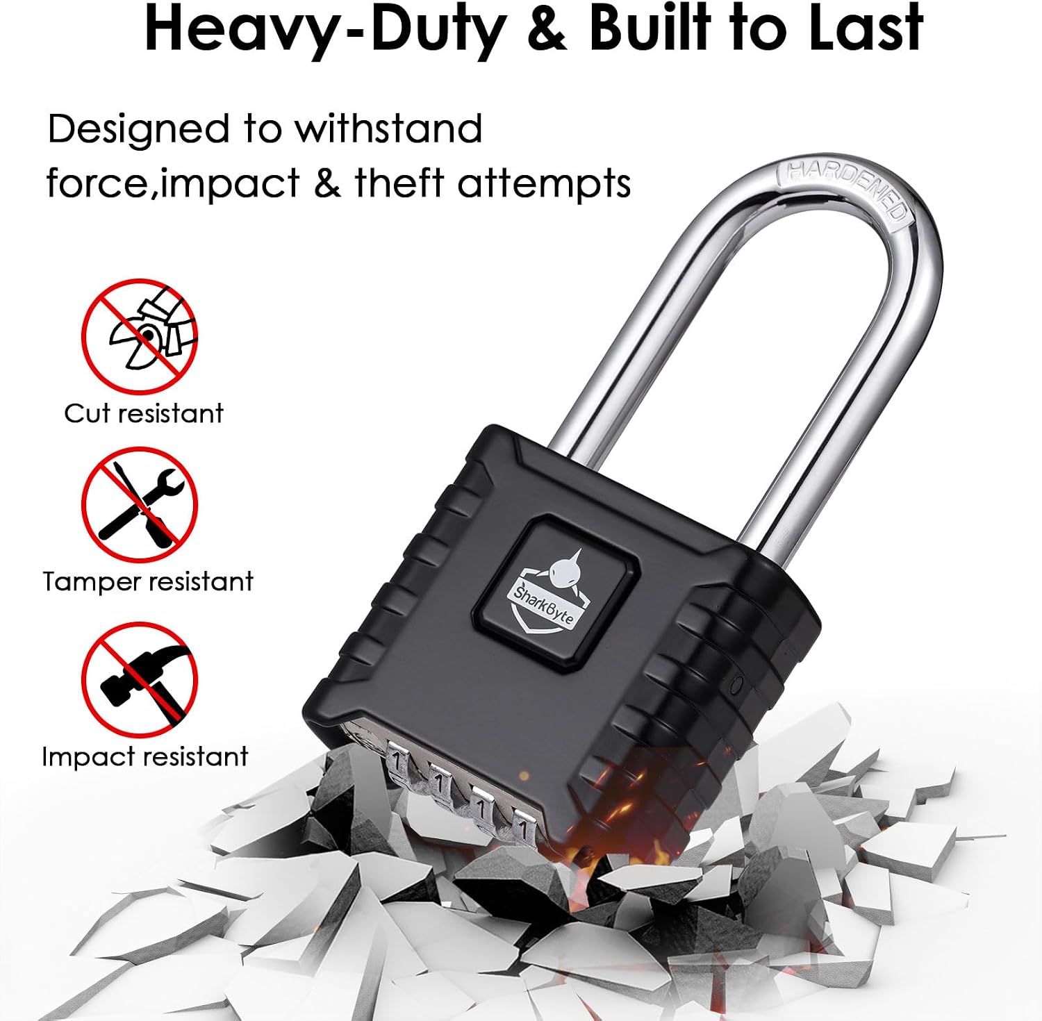 Detalle de SharkByte 52mm long shackle padlock