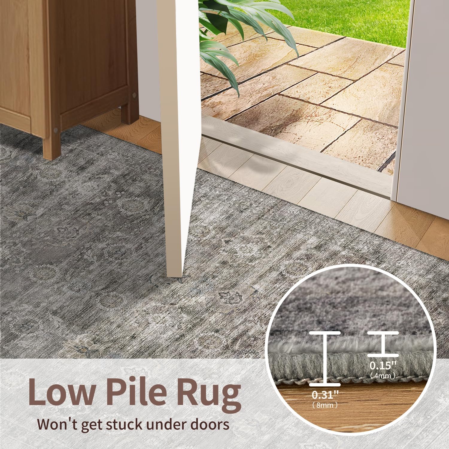 Thumbnail 4 de Rugxara 5x7 Taupe Grey Area Rug ⚙