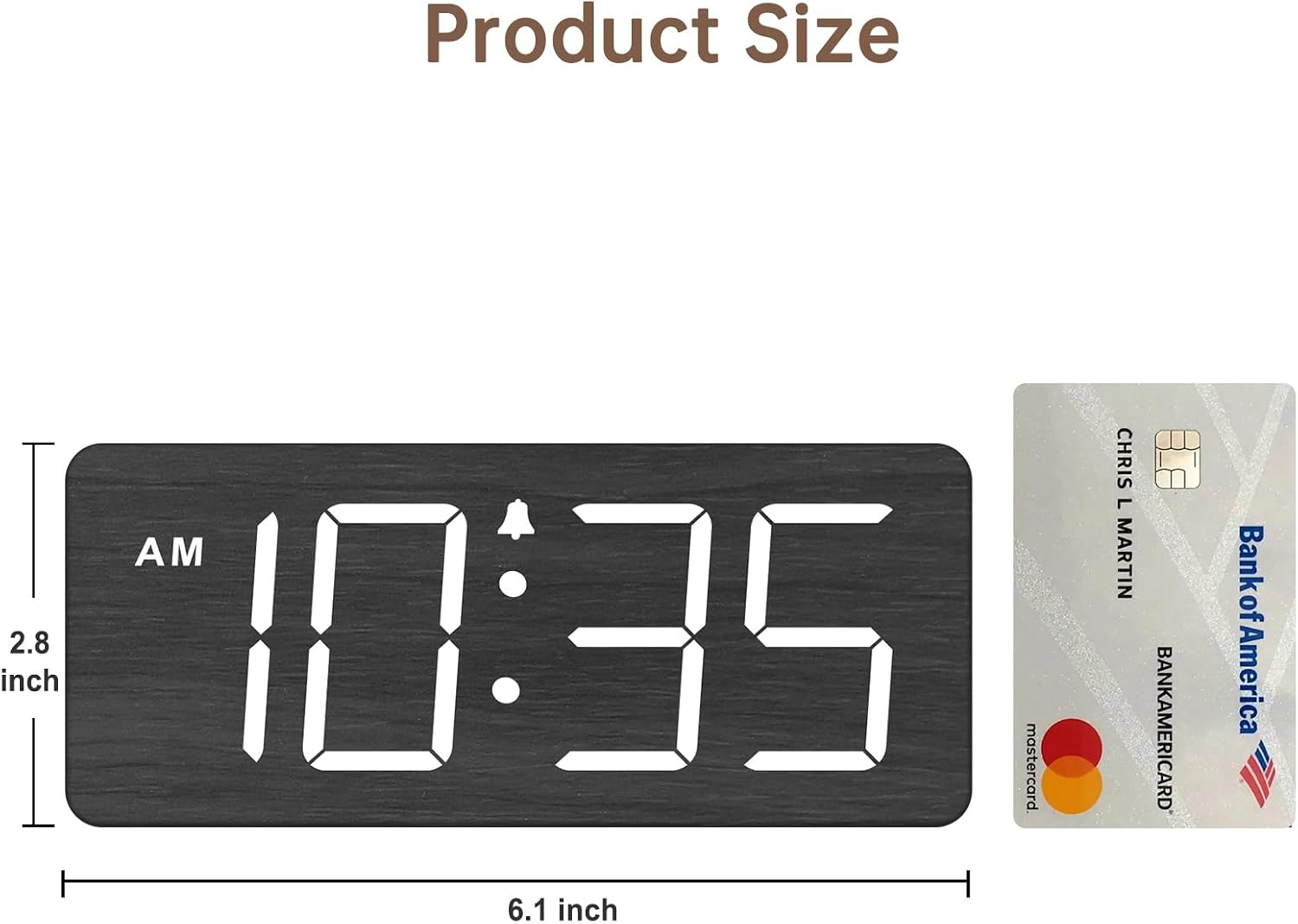 Thumbnail 6 de DreamSky Wooden Digital Alarm Clock with Large Numbers, Dimmer and Adjustable Alarm