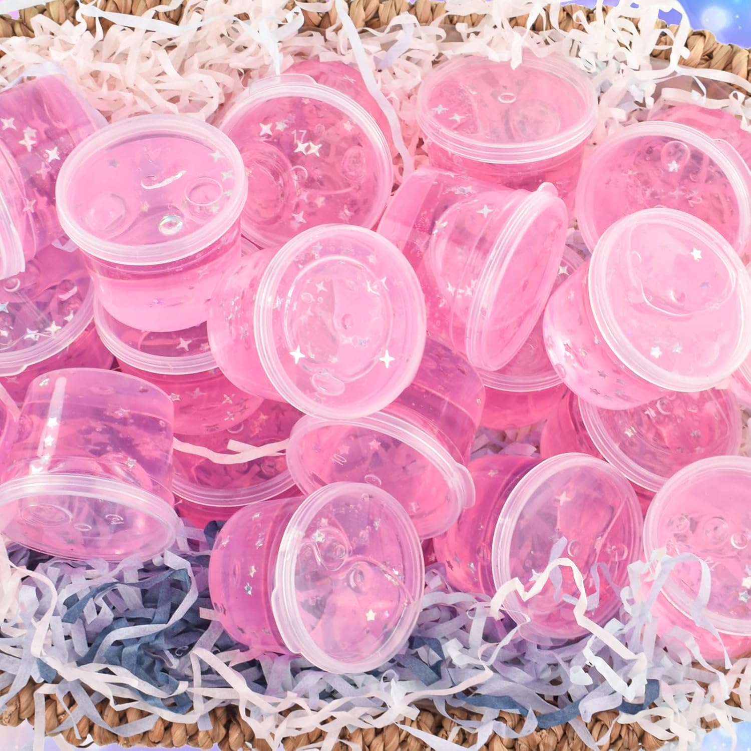 Detalle 2 de 24 Pack Pink Galaxy Star Slime Glitter Galaxy Slime Cups (Ages 3+)