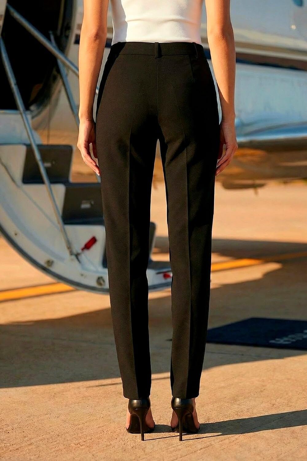 Thumbnail 2 de Roman Straight Leg Stretch Trousers for Women – Smart Workwear with High Elasticated Waist