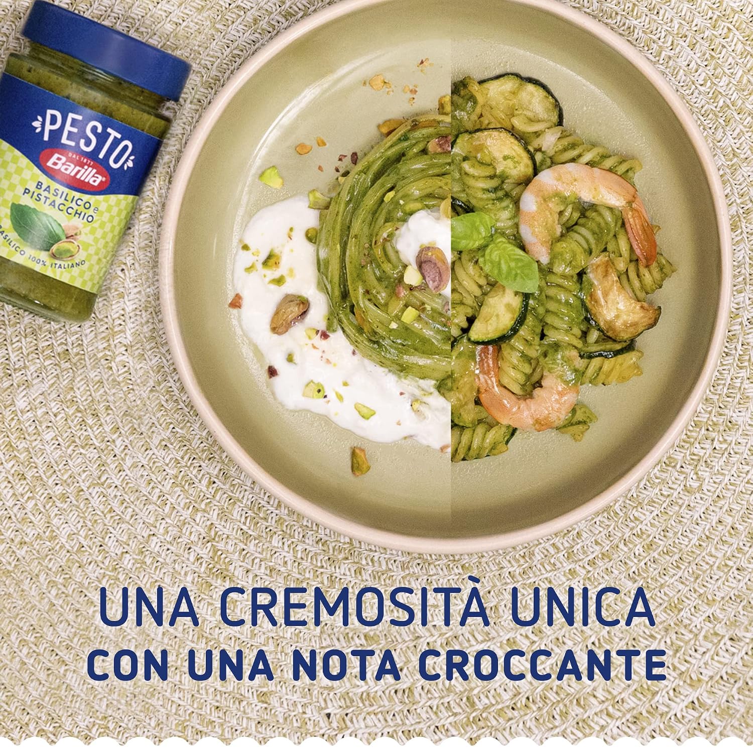 Detalle de Barilla Pesto Basilico e Pistacchio 1x190g – Glutenfrei, Basilikum & Pistazien, Packung 4