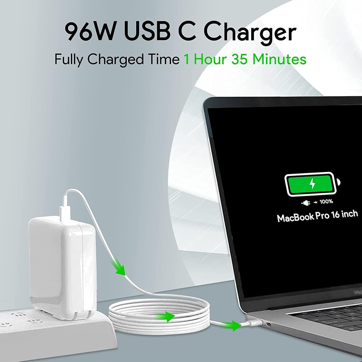Thumbnail 1 de Mac Book Pro Charger 96W USB‑C Fast Charger 🔌
