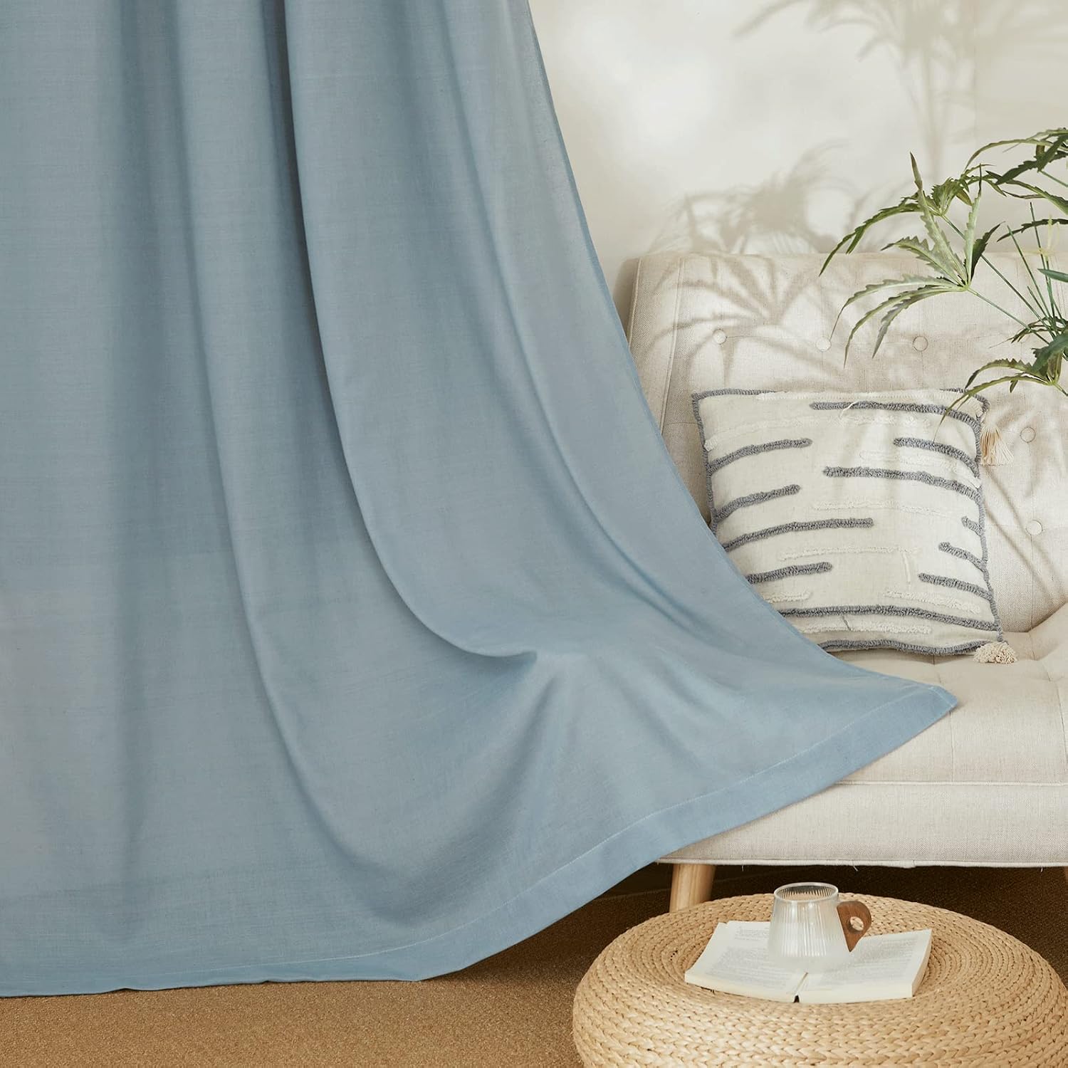 Thumbnail 3 de NICETOWN Linen Flax 92" Semi Sheer Curtains 🪟