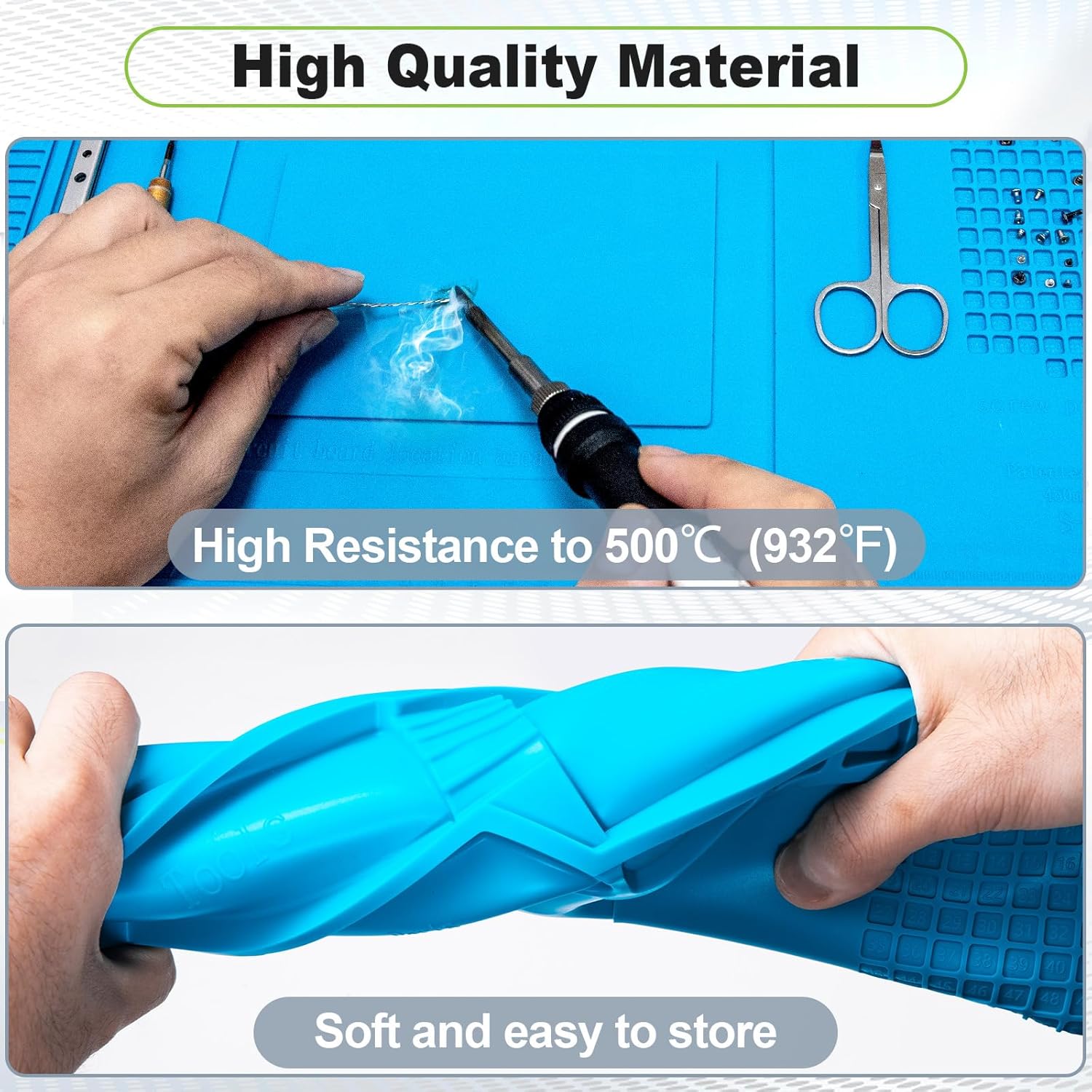 Thumbnail 2 de Spurtar Soldering Mat: 45x30 cm 500°C Heat-Resistant Silicone Work Pad for Electronics Repair