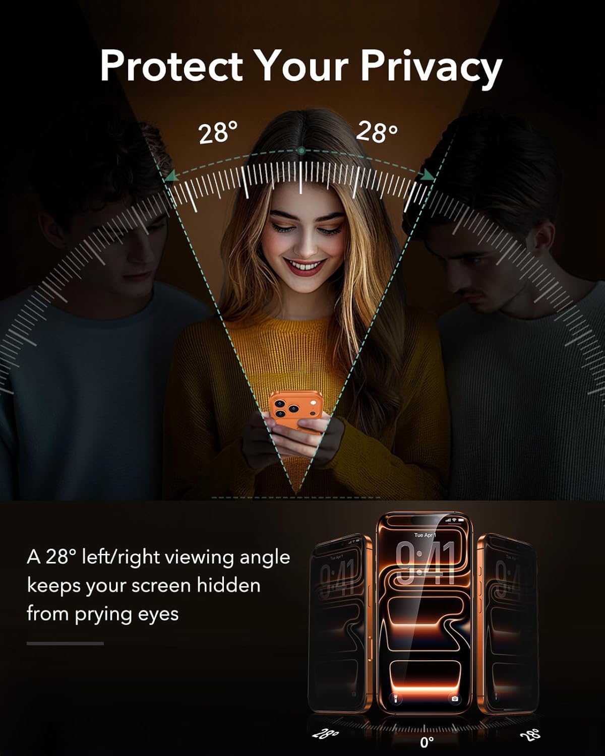 Thumbnail 2 de ESR SR Accessory Glass by Corning™ 3 Pack (9H+) Privacy Screen Protector for iPhone 17 Pro Max