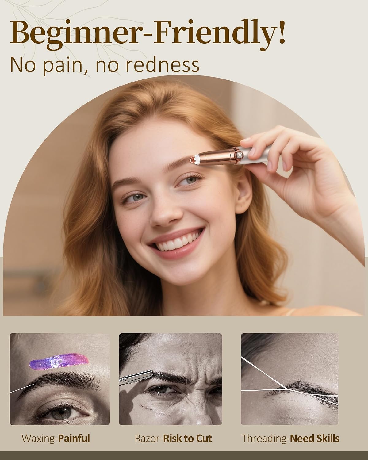 Detalle de Rasoir Sourcil Femme électrique tondeuse visage rechargeable USB 🎀