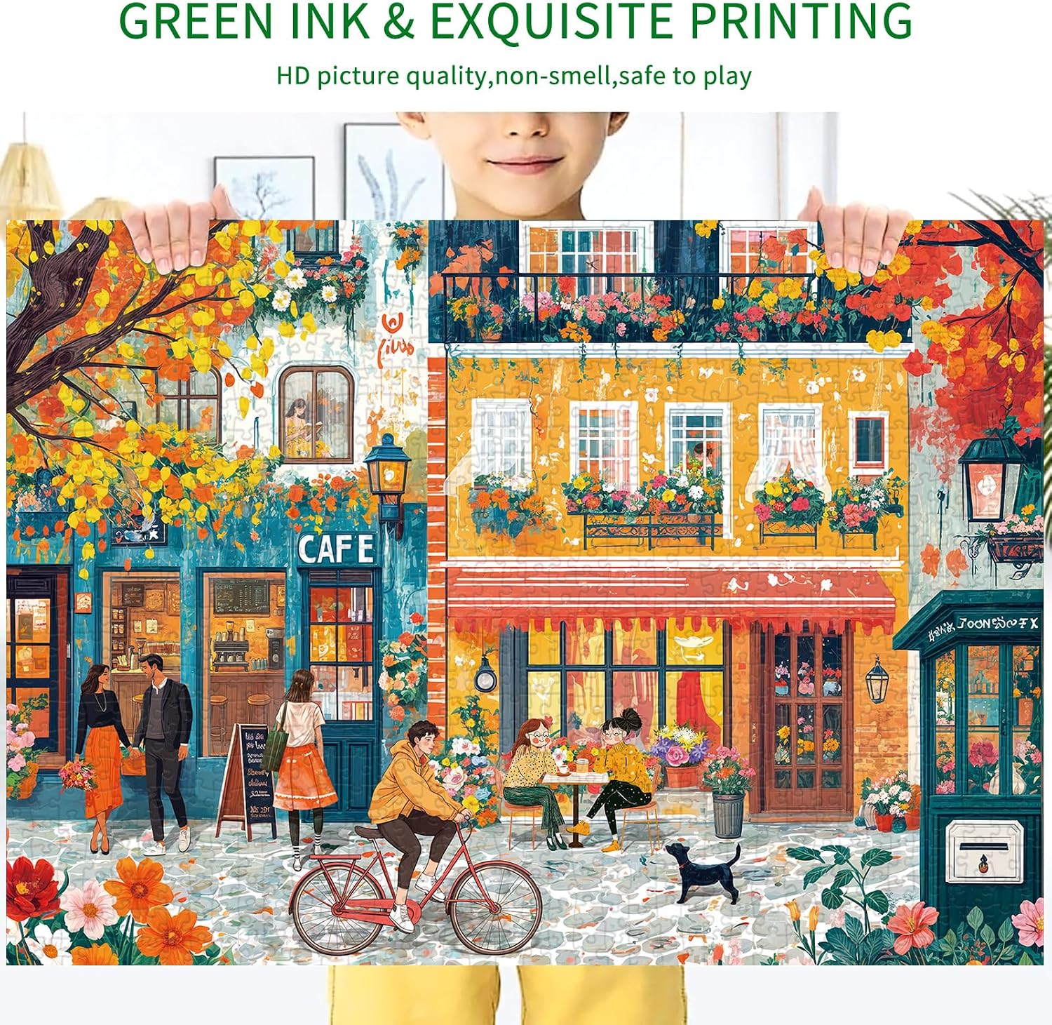 Detalle de HUADADA Jigsaw Puzzles 1000-piece romantic street puzzle 🧩