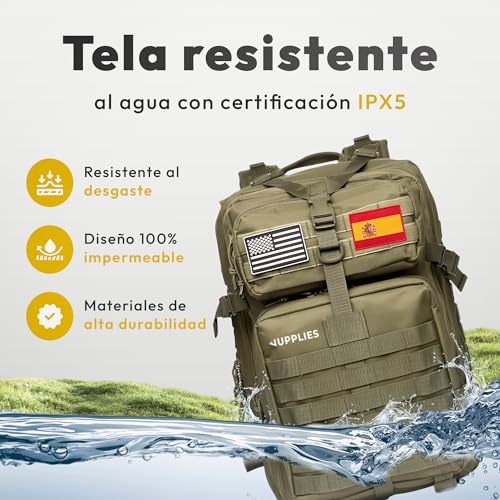 Detalle de JUPPLIES Mochila Táctica Militar 45L: resistente, modular y práctica para tus misiones