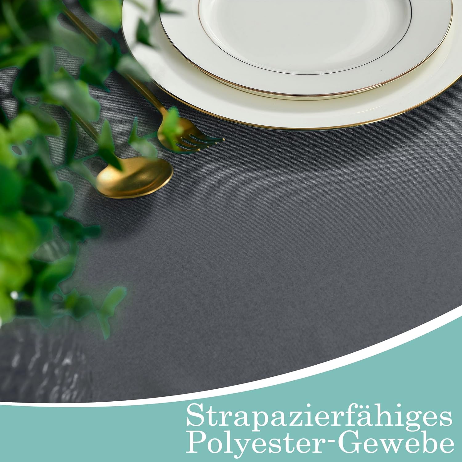 Thumbnail 4 de XWZO abwaschbare Tischdecke grau (132 x 178 cm) – fleckschutzende, pflegeleichte Tischwäsche aus 100% Polyester