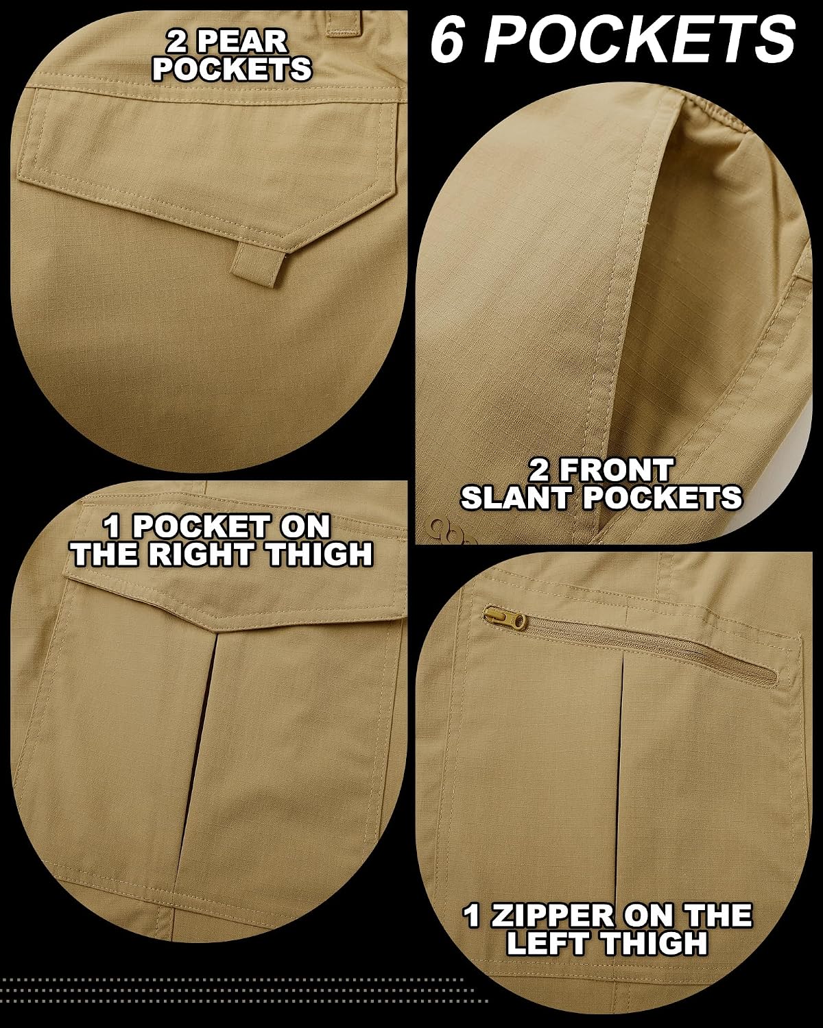 Detalle de 33,000ft Men’s Zip-Off Hiking Trousers – Quick Dry, Stretchy & Convertible to Shorts