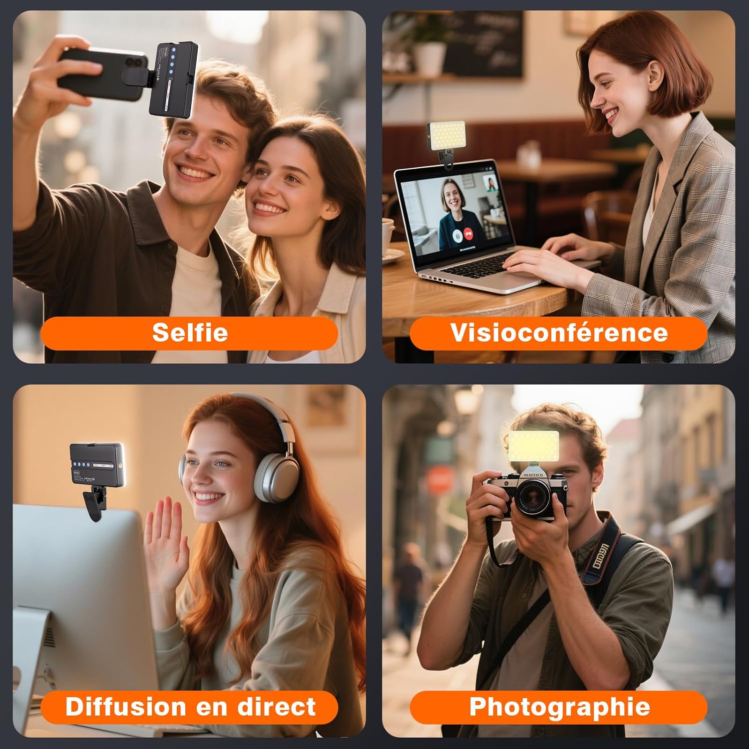 Thumbnail 6 de BNEHHOV 90 LED Lumière Téléphone Selfie Light : 3 modes, 10 niveaux et lumière réglable