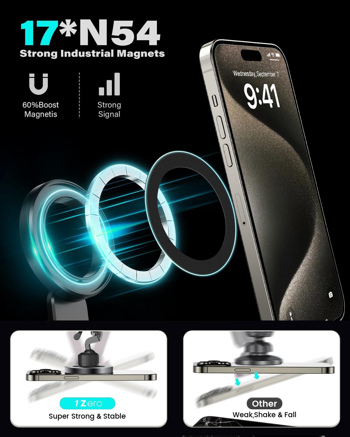 Thumbnail 4 de 1Zero for MagSafe CD Phone Holder 17-magnet car mount