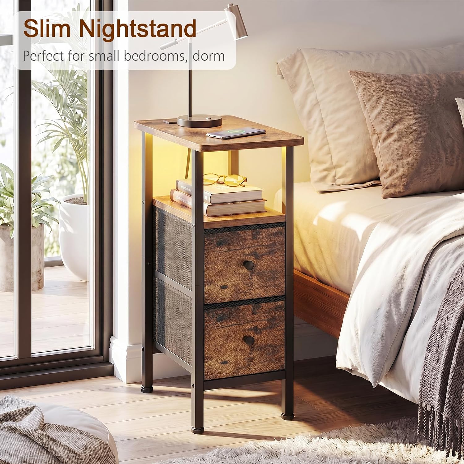 Thumbnail 6 de LOAKEKEL Narrow End Table, 7.87-Inch Wide
