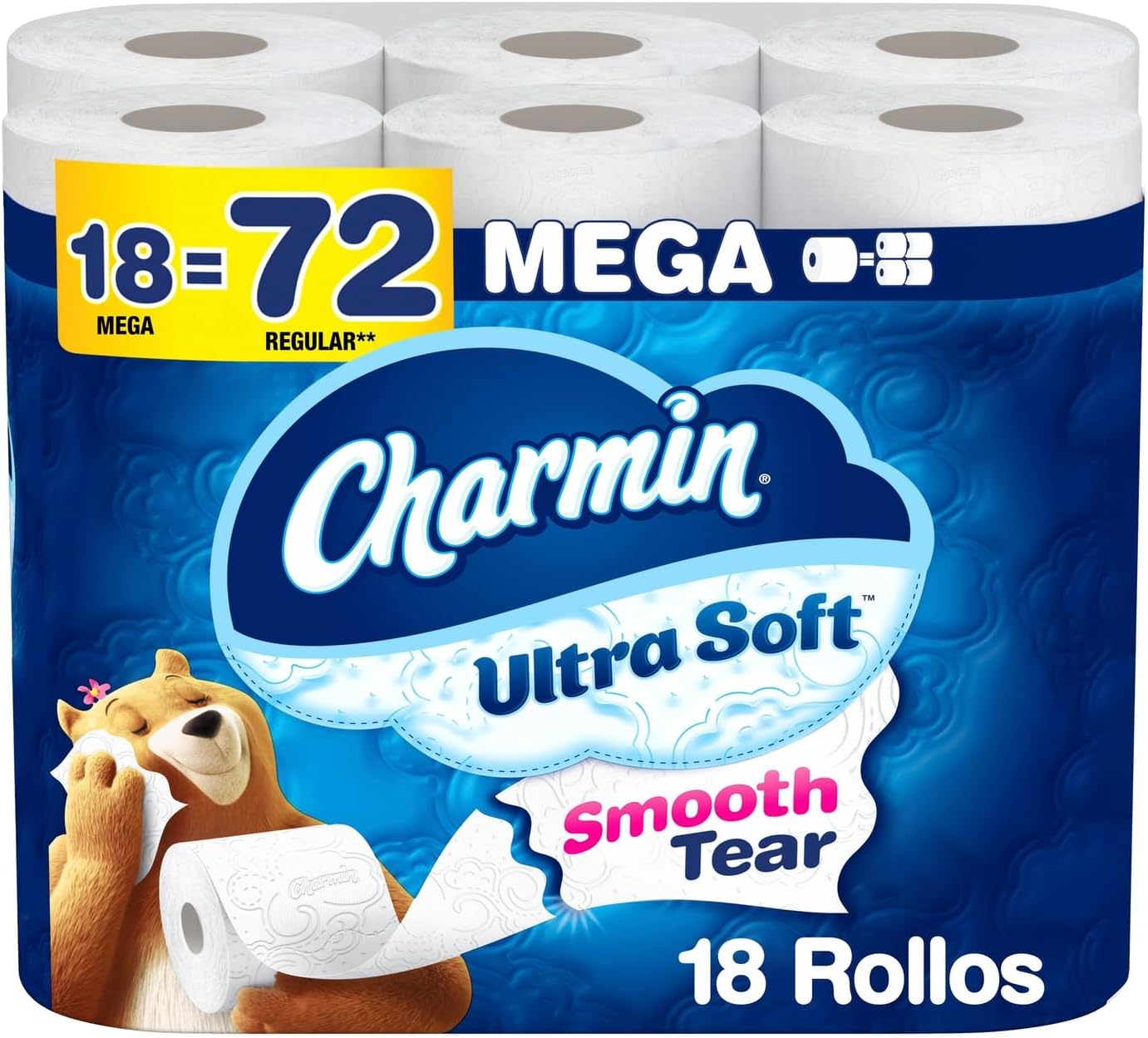 Thumbnail 1 de Charmin Ultra Soft Toilet Paper: 6 Mega Rolls (24 Regular Rolls) — Long-Lasting 2-Ply Comfort