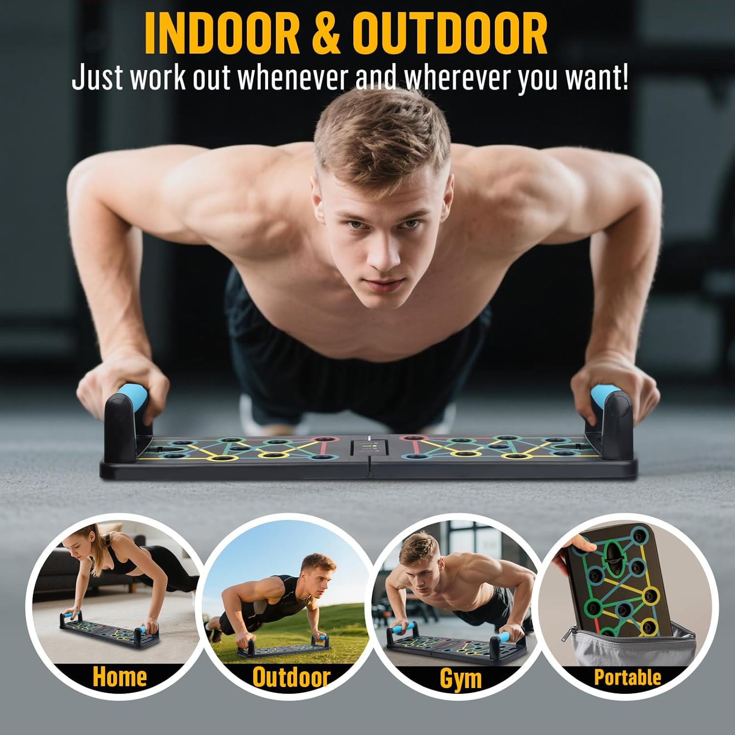 Detalle de Foldable Push Up Board 17‑in‑1 Multi-function Home Workout Equipment
