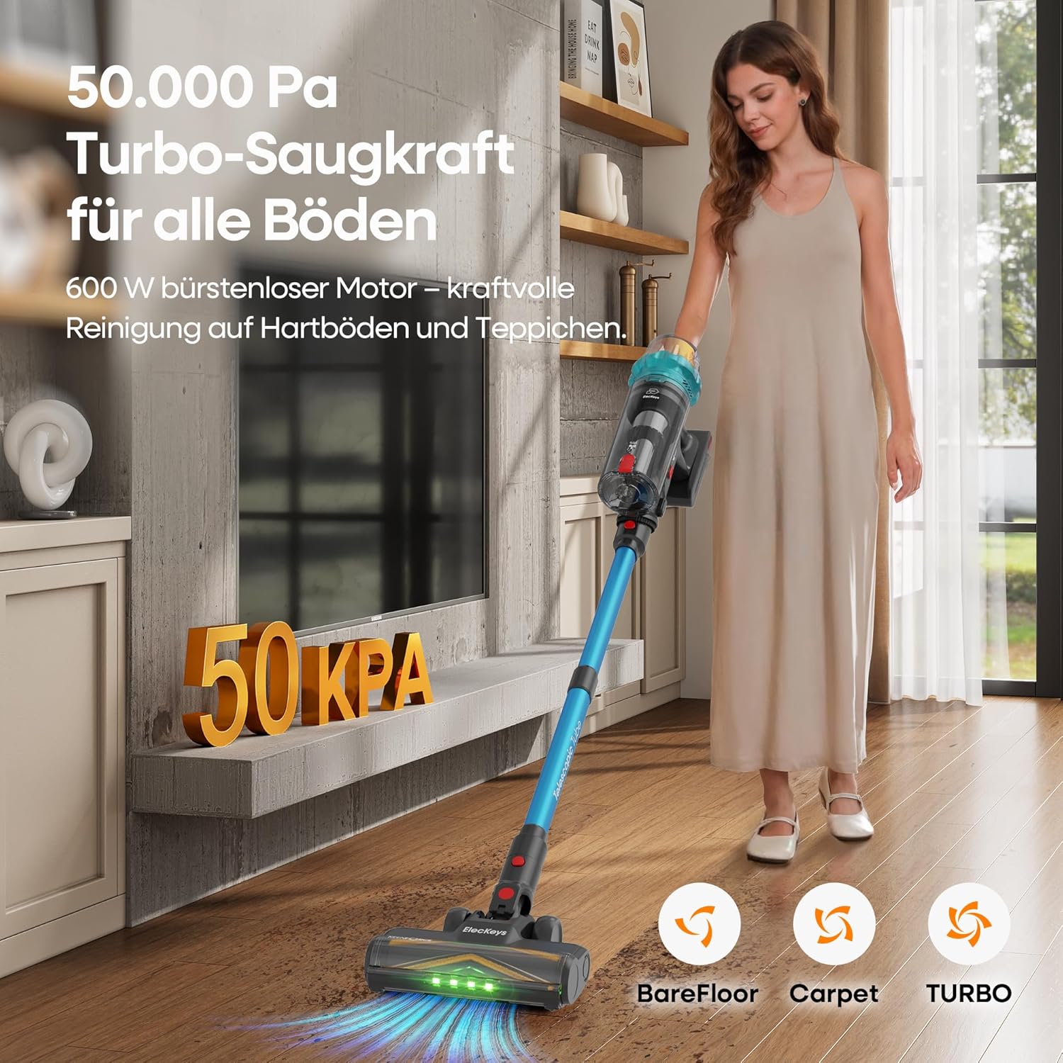 Thumbnail 1 de ElecKeys K10 Akku-Staubsauger 50000Pa, kabellos 🧹