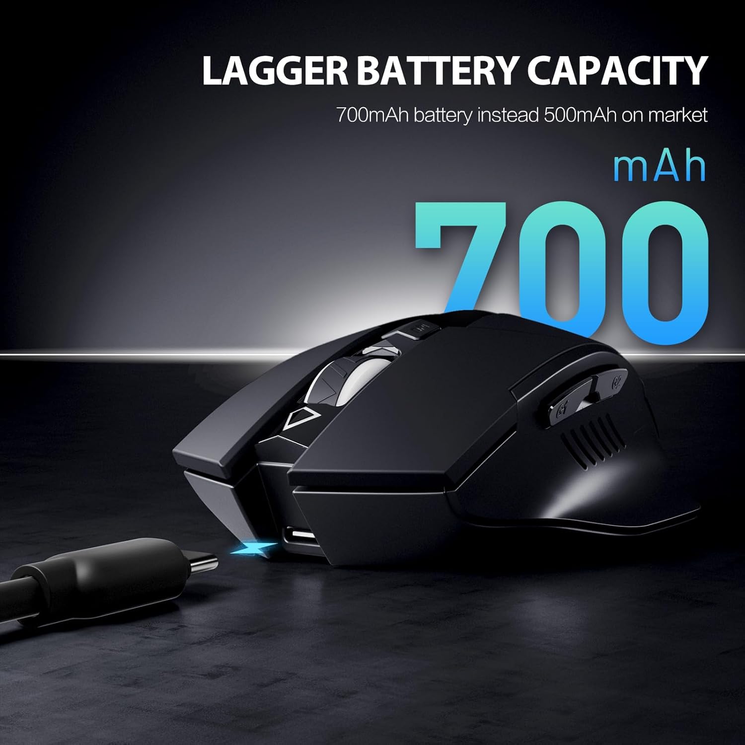 Thumbnail 2 de INPHIC Wireless Mouse Rechargeable: Ergonomic 2.4G Cordless, 800–1600 DPI with Silent Click