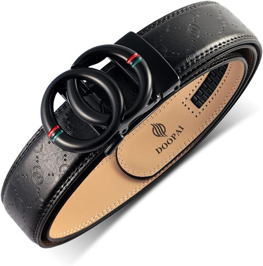 Detalle de DOOPAI Men's Leather Ratchet Belt 1 3/8-inch