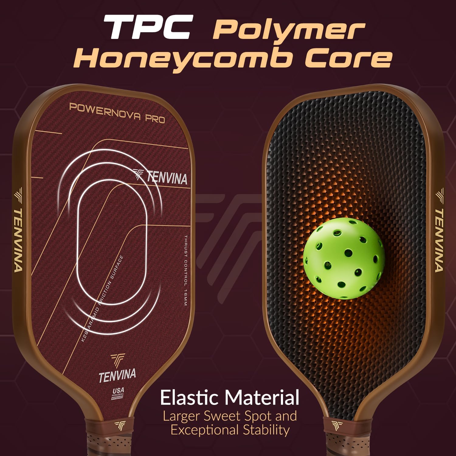 Detalle 2 de TENVINA Pickleball Paddle with T700SC Carbon Fiber