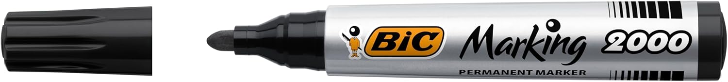 Detalle de BIC Marking 2000 ECOlutions Permanent Markers – Medium Bullet Tip, Black (Box of 36)