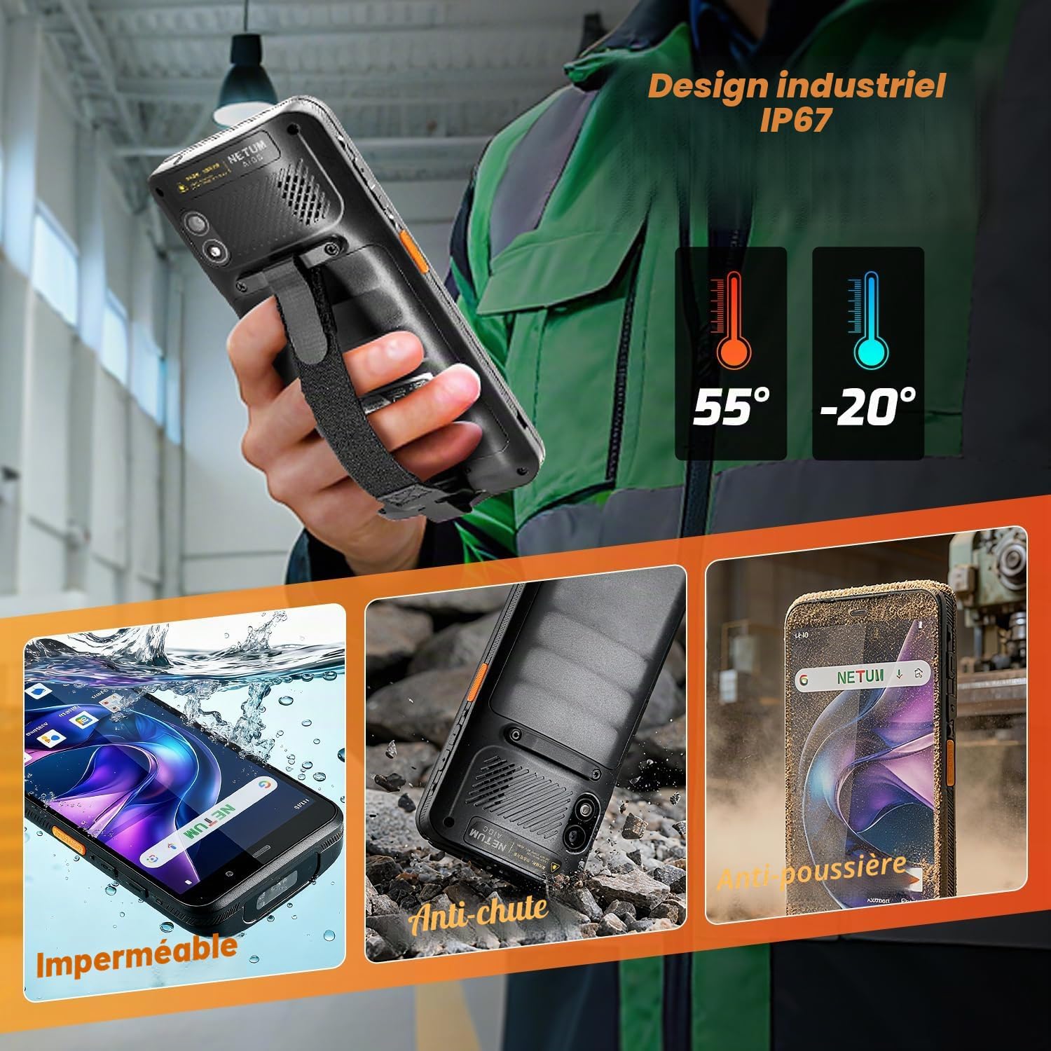 Thumbnail 6 de NETUM Q900 — Scanner Android 14, écran 5,99" et motorisation HS7 Honeywell, autonomie et robustesse pour entrepôt