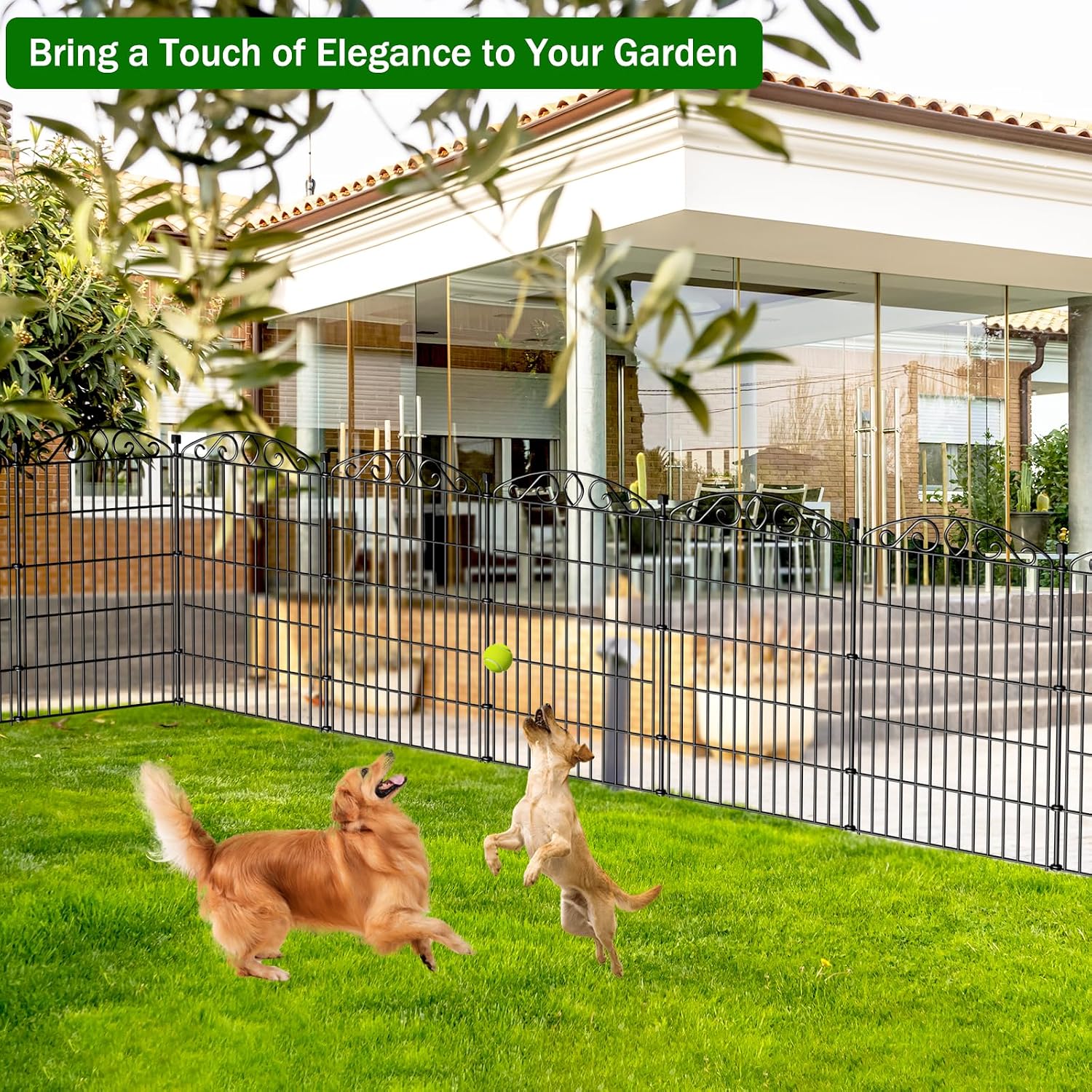 Thumbnail 6 de 12 Panel Garden Fence – Tall No-Dig Rustproof Metal Barrier (91.4 cm H x 7.4 m L) for Dogs, Rabbits, and Decorative Borders