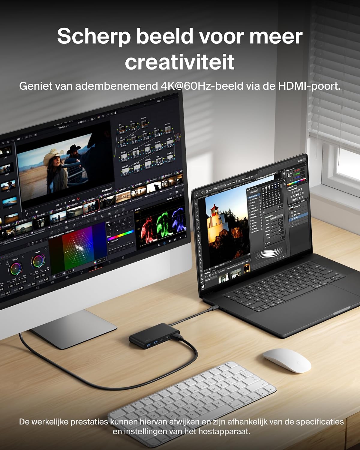 Detalle de Belkin AVC022hqBK USB-C-hub met HDMI 4K@60Hz en 100W Power Delivery