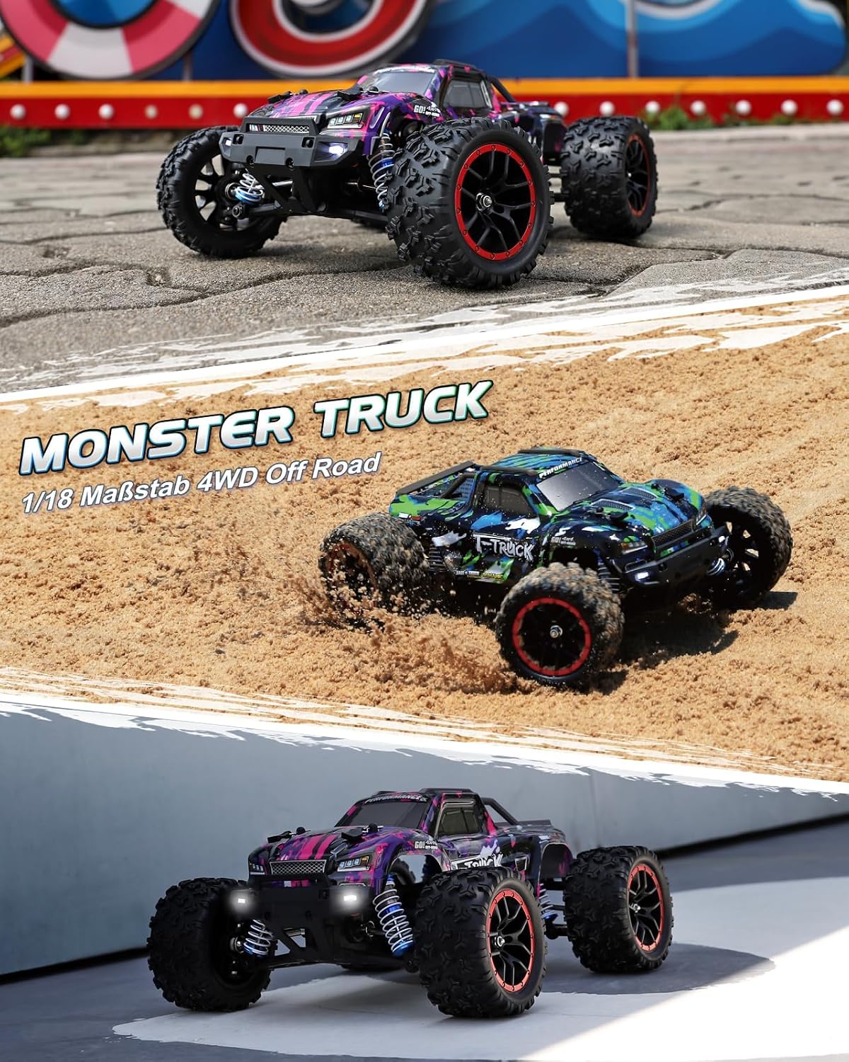 Detalle de HAIBOXING 1:18 ferngesteuertes Auto 2,4 GHz All Terrain Monster 48+ km/h