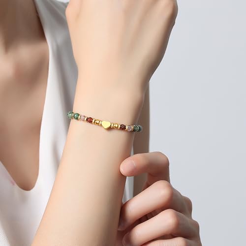 Detalle 2 de Natursteinarmband für Frauen – Spirituelles Mutmacher-Geschenk von QINJIEJIE