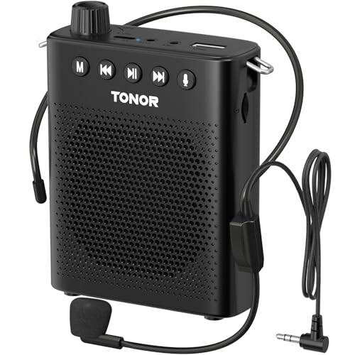 Detalle de TONOR K10: Amplificador de voz Bluetooth portátil 10W para docentes, guías y entrenadores