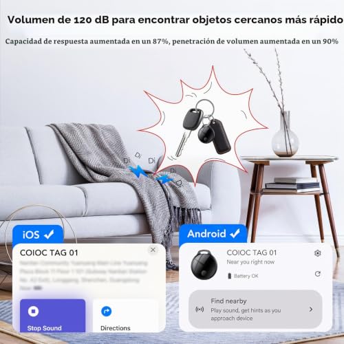 Detalle de coioc localizador Bluetooth de 4 unidades