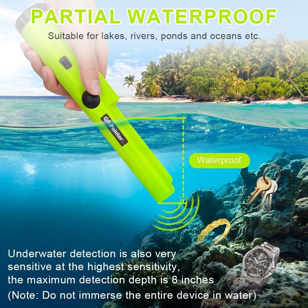 Thumbnail 6 de Flintronic Metal Detector impermeabile IP66 a scansione 360° con LED e batteria 9V (verde)