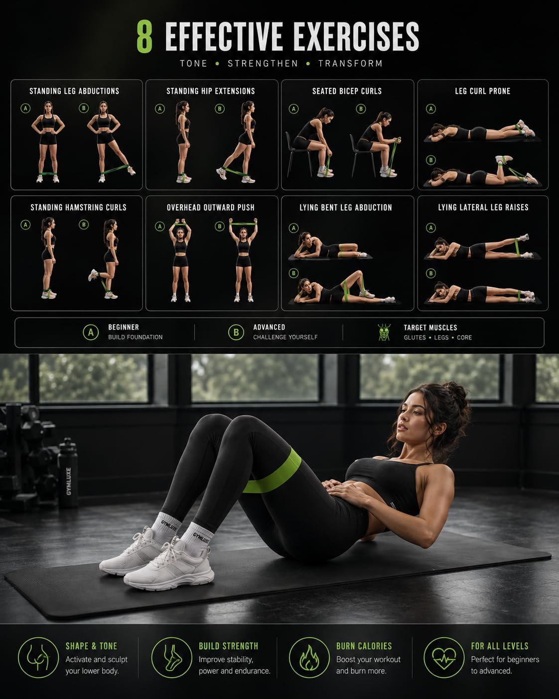 Thumbnail 4 de VICING G3227 Resistance Bands, Set of 5, Natural Latex, 5 Levels