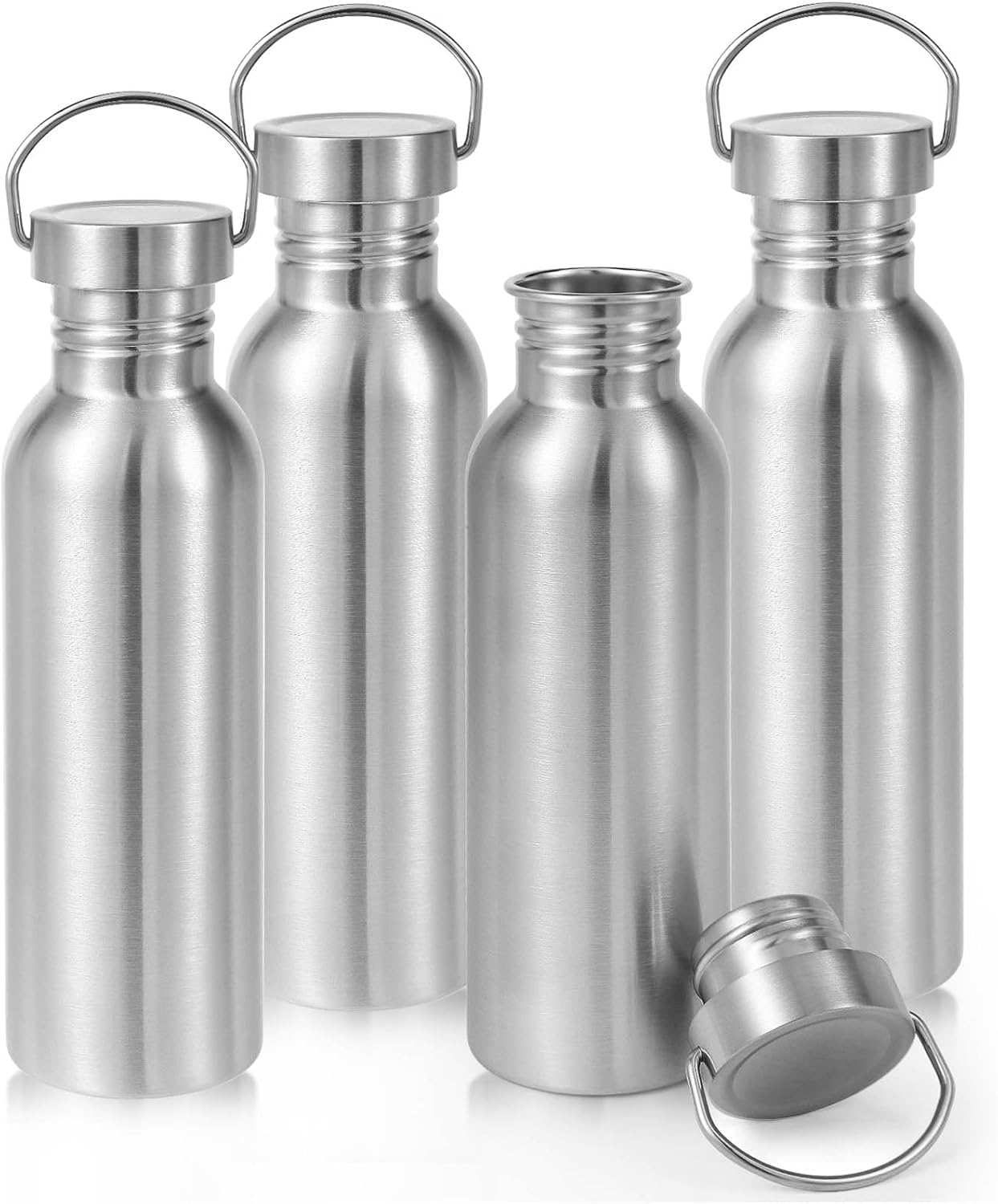 Detalle de Volhoply Volhoply-DCB vattenflaskor, 4-pack i rostfritt stål med bred öppning