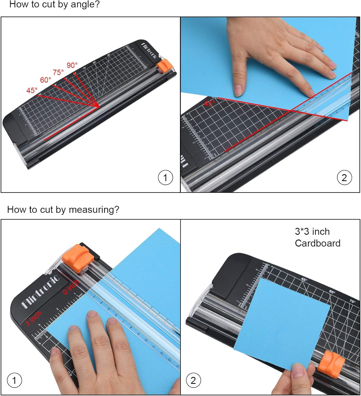 Thumbnail 4 de flintronic A4 Paper Cutter: 38cm Portable Guillotine for Crafting