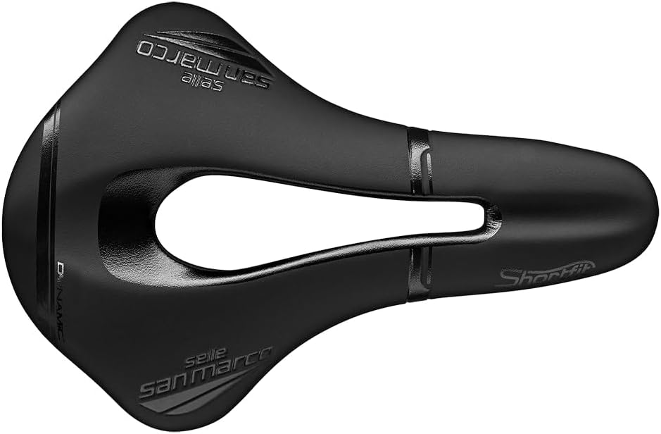 Detalle de Selle San Marco Shortfit Racing – siodełko rowerowe Open-Fit z ramą Chromoly