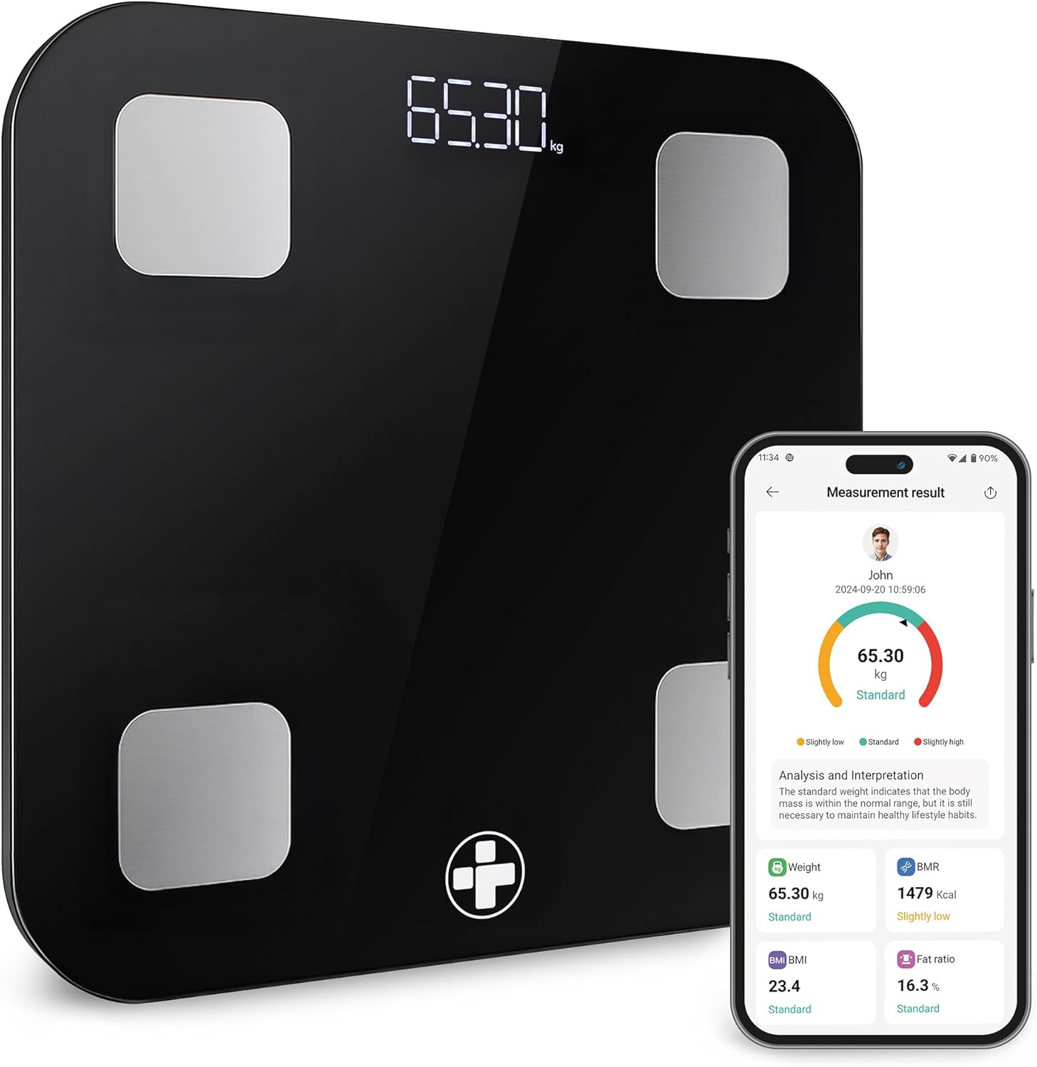 Reliance Medical Smart BMI Scale: Bluetooth Body Fat & Weight with LED Display