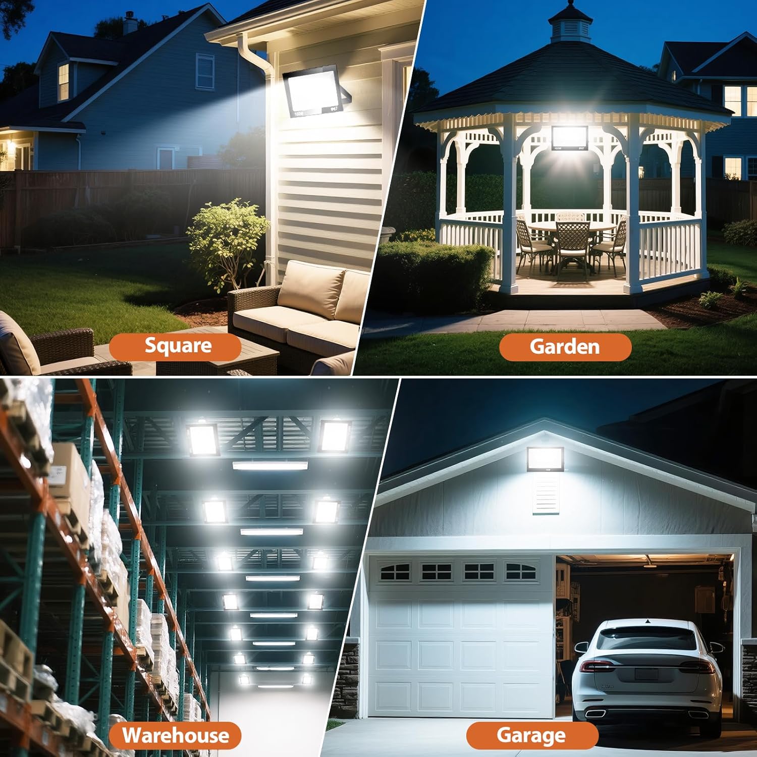 Thumbnail 6 de 50W faretto LED da esterno IP67, 5.000 lm, 7.000K, 72 chip SMD 2835 con staffa regolabile 180°