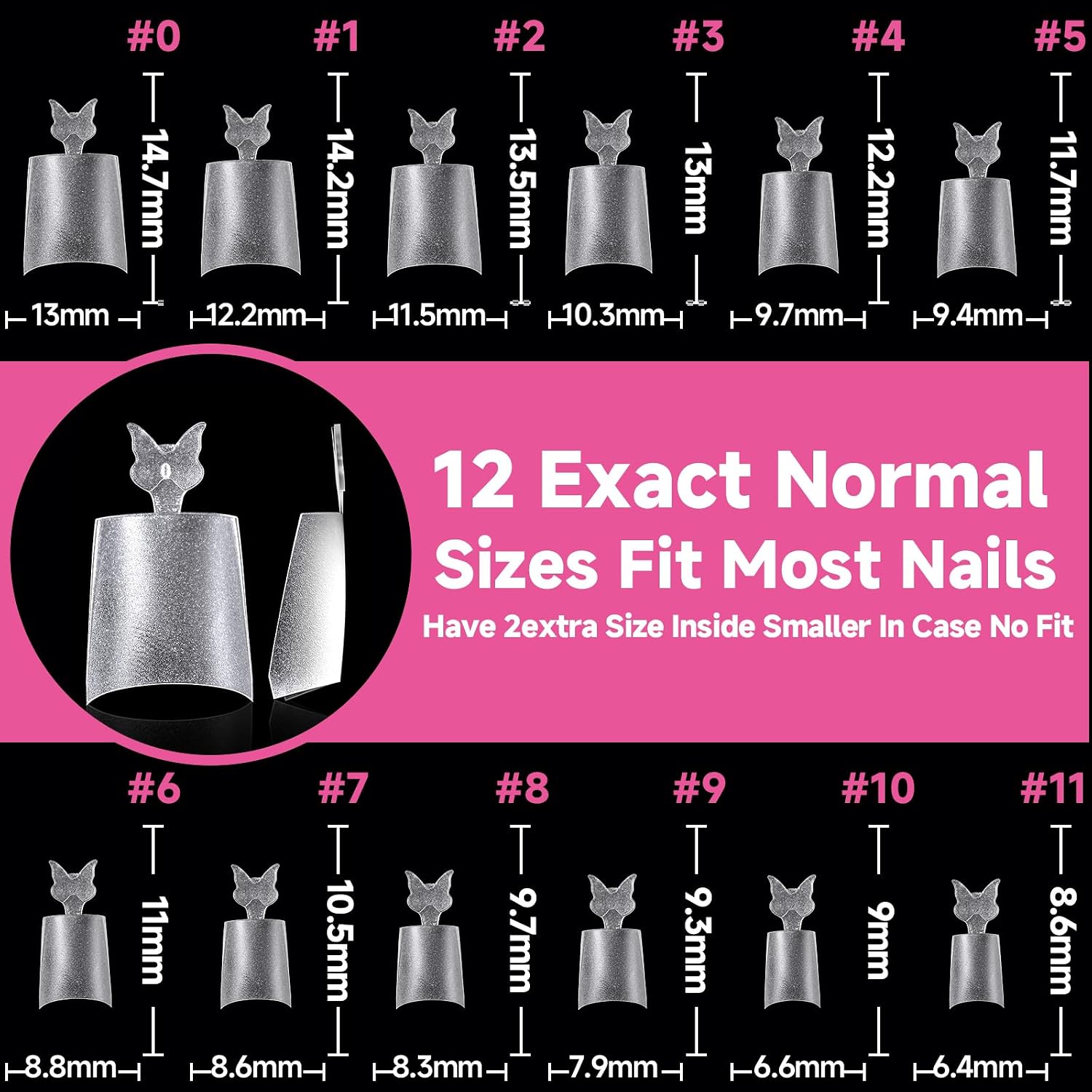 Detalle de UNA GELLA Half-Cover Nail Tips, 12 Sizes