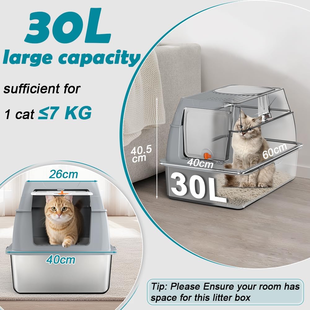Detalle 2 de Stainless Steel Cat Litter Box XL 59.4cm