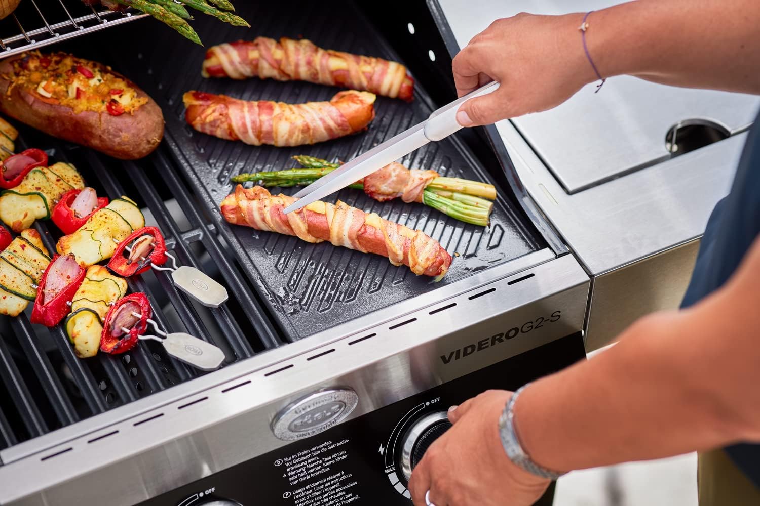 Detalle de RÖSLE Spitzzange 31 cm – hochwertige Zange zum präzisen Wenden und Greifen beim Grillen und Braten