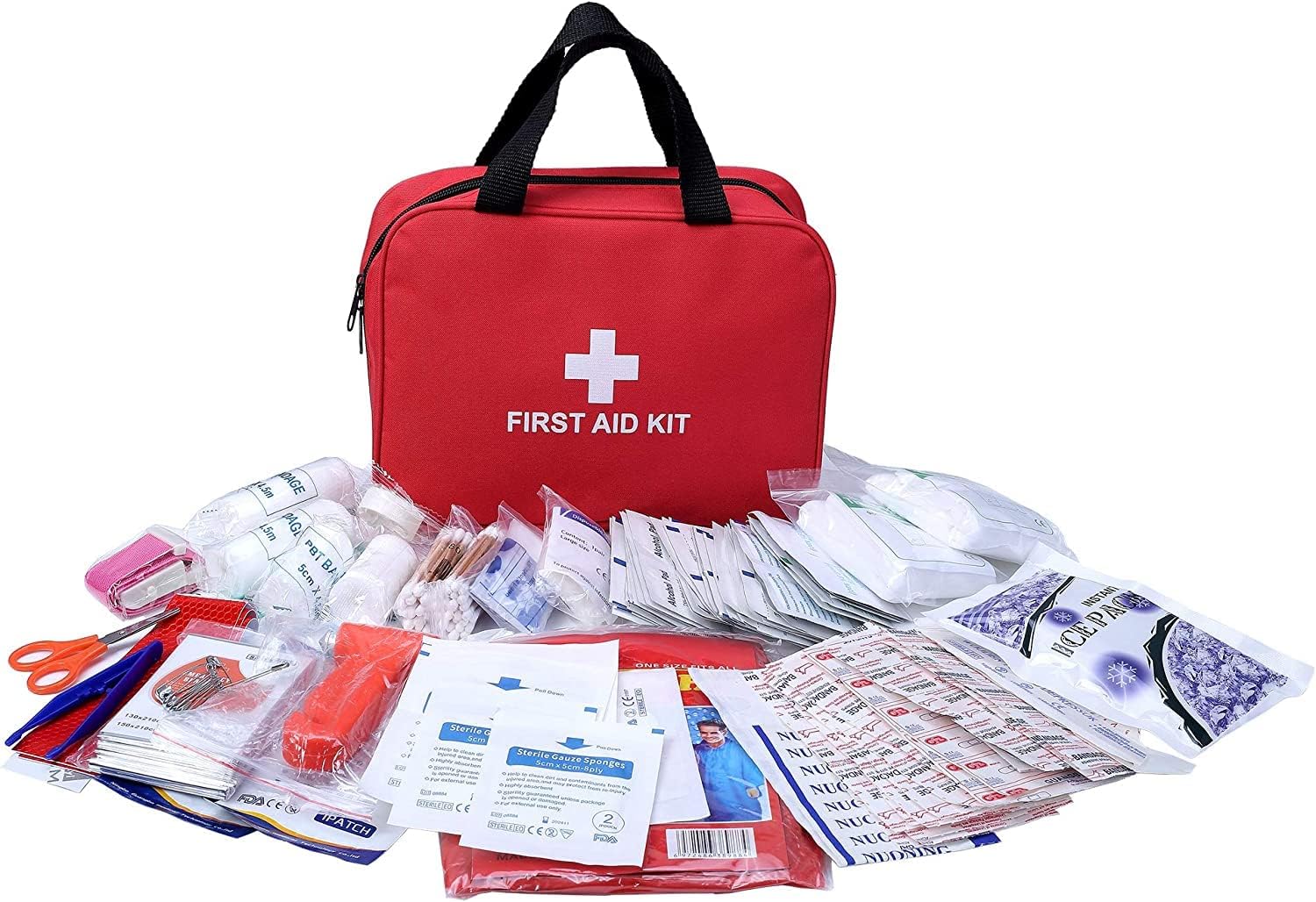 Detalle de Trousse de premiers secours 230 pièces (boîte d’urgence compacte) – format voiture, maison, camping et voyages