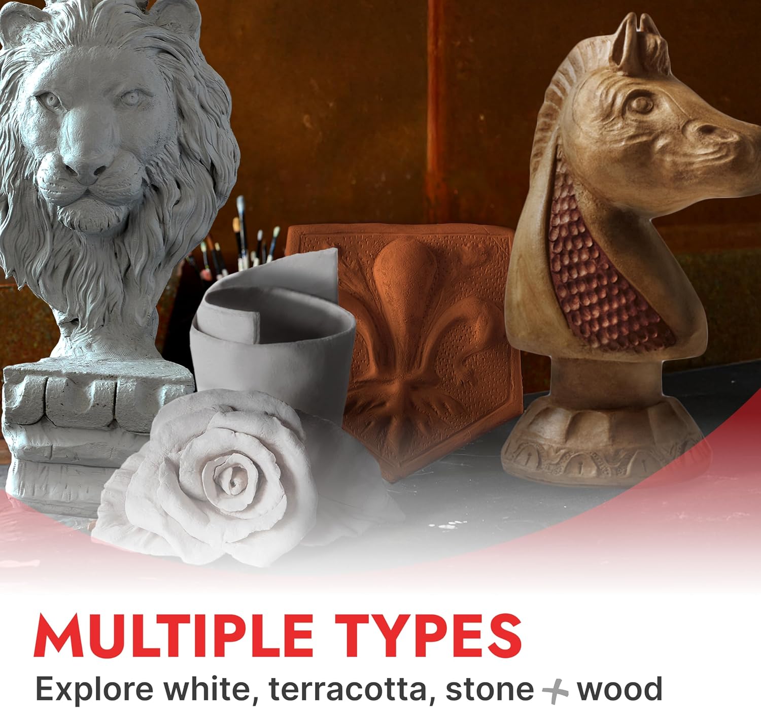 Thumbnail 6 de DAS Modeling Clay Air Hardening, White, 2.2lb — A Fuss-Free Air-Dry Clay for Creative Projects