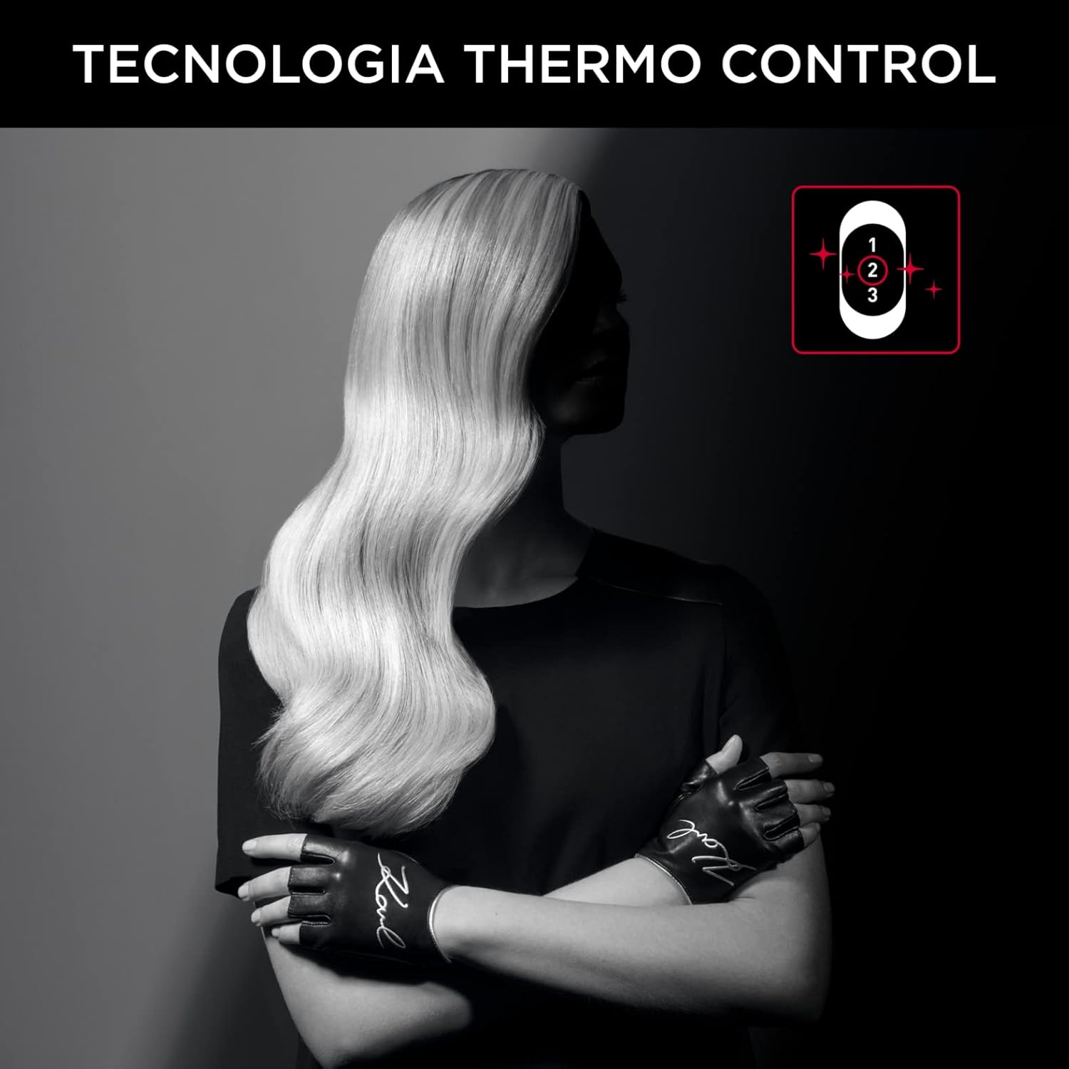 Thumbnail 2 de Rowenta x Karl Lagerfeld CV581L Studio Dry: asciugacapelli 2100 W con Thermo Control e design fashion
