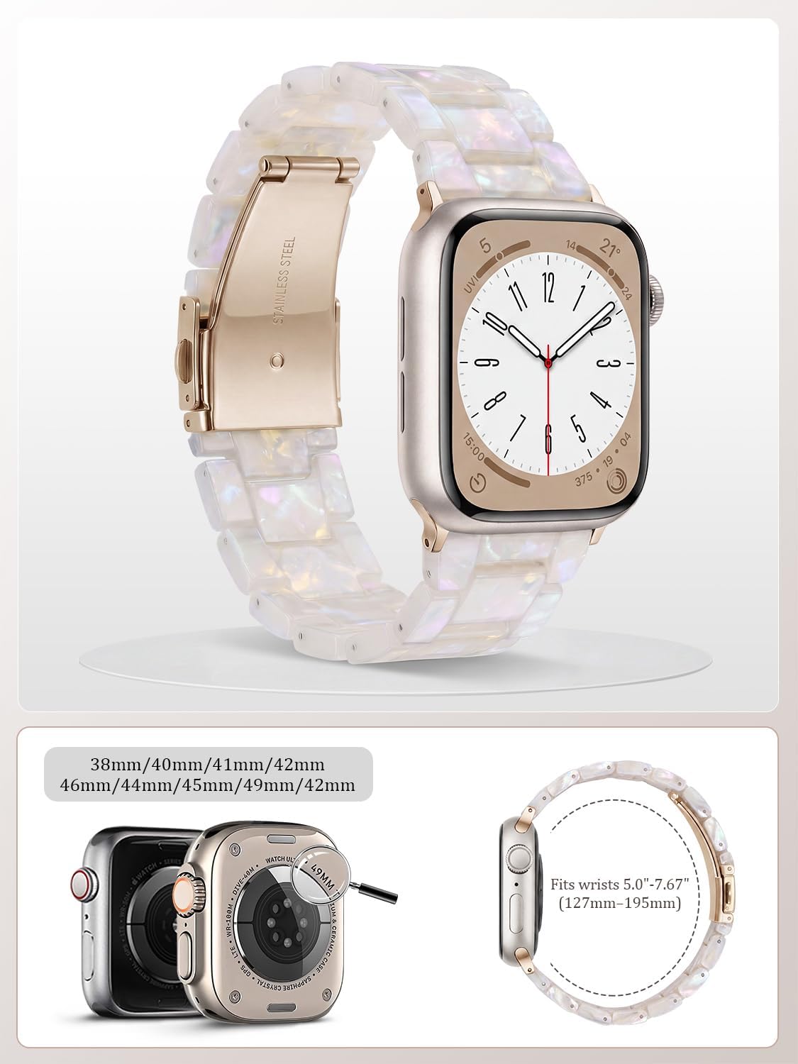 Thumbnail 5 de V-MORO Resin Band for Apple Watch Series 7-11