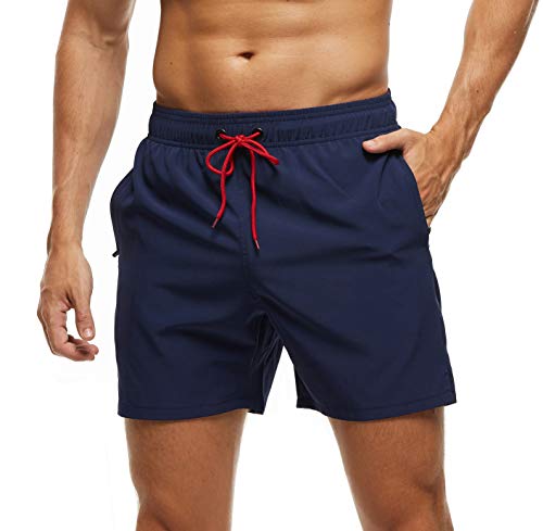 Detalle de Arcweg Bañadores Hombres Pantalones Cortos con Forro y Cintura Ajustable – Verano Azul Marino (EU L)