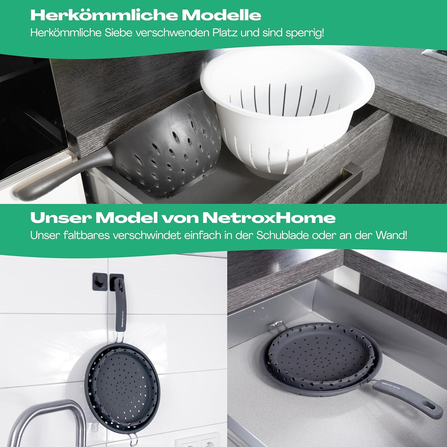 Thumbnail 2 de Netrox faltbares Küchensieb aus Silikon