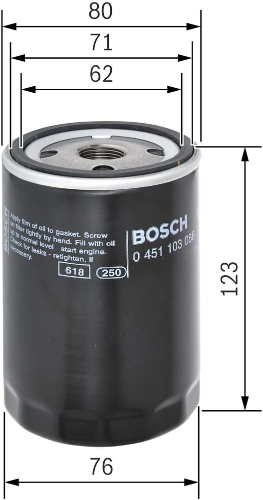 Detalle de Bosch P3086 Ölfilter Auto – robust, passgenau und langlebig